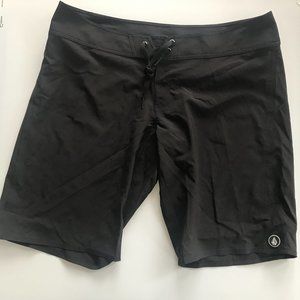 volcom black lace up cover up 11" board shorts